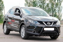 Nissan Qashqai 2014-2021 рр. Кенгурятник WT002 Black (нерж) фото 3