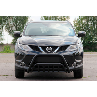 Кенгурятник WT002 Black (нерж) Nissan Qashqai 2014-2021 рр. фото 1