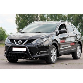 Кенгурятник WT002 Black (нерж) Nissan Qashqai 2014-2021 рр. фото 2
