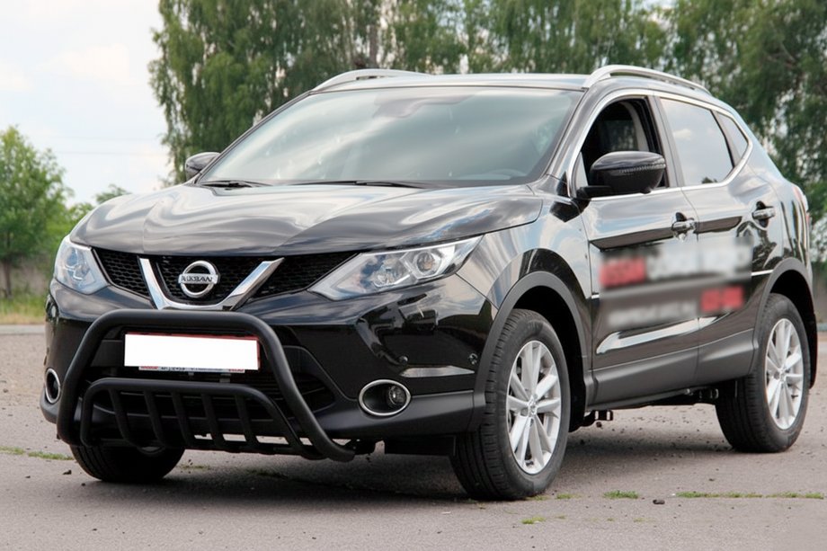 Nissan Qashqai 2014-2021 рр. Кенгурятник WT002 Black (нерж) Фото 2