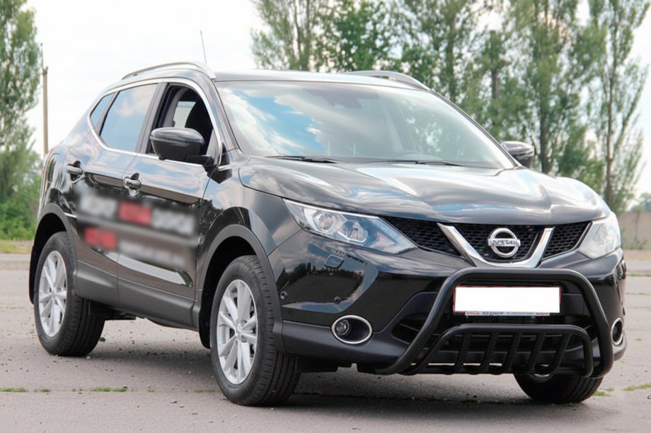 Nissan Qashqai 2014-2021 рр. Кенгурятник WT002 Black (нерж) Фото 3