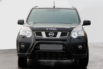 Nissan X-trail T31 2007-2014 рр. Передній захист WT002 Black (нерж) фото 2