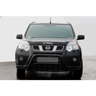 Передній захист WT002 Black (нерж) Nissan X-trail T31 2007-2014 рр. фото 2