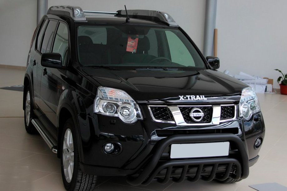 Nissan X-trail T31 2007-2014 рр. Передній захист WT002 Black (нерж) Фото 1