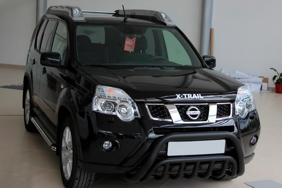 Nissan X-trail T31 2007-2014 рр. Передній захист WT002 Black (нерж) Image