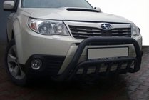 Subaru Forester 2008-2013 рр. Кенгурятник WT002 Black (нерж.) фото 1