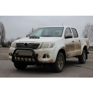 Кенгурятник WT002 Black (нерж.) Toyota Hilux 2006-2015 рр. фото 3