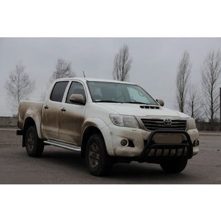 Кенгурятник WT002 Black (нерж.) Toyota Hilux 2006-2015 рр. фото 2