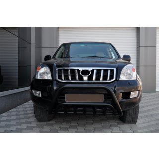 Кенгурятник низький WT002 Black (нерж) Toyota Land Cruiser Prado 120 2002-2009 рр. фото 2