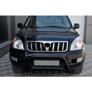 Кенгурятник низький WT002 Black (нерж) Toyota Land Cruiser Prado 120 2002-2009 рр. фото 1