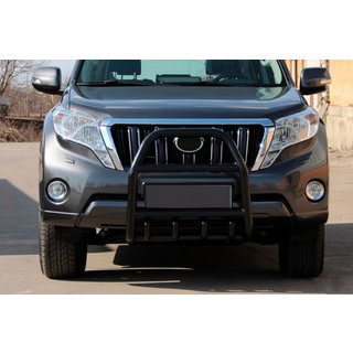 Кенгурятник QT007 Black (нерж) Toyota Land Cruiser Prado 150 2009-2023 рр. фото 1