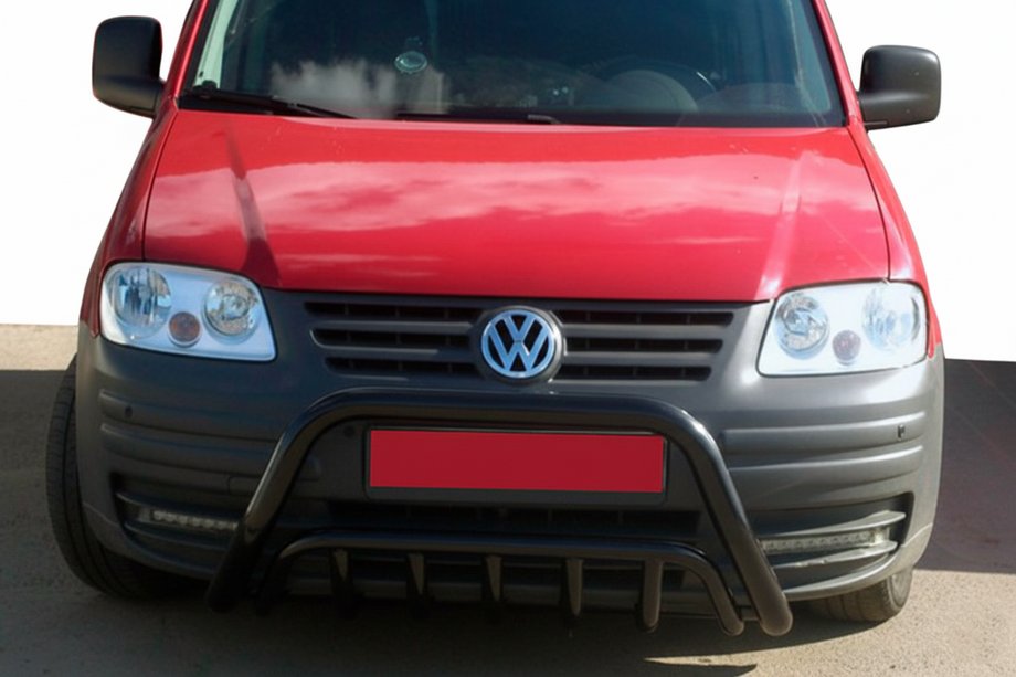 Volkswagen Caddy 2010-2015 рр. Кенгурятник WT002 Black (діаметр 60 мм, нерж) Фото 1