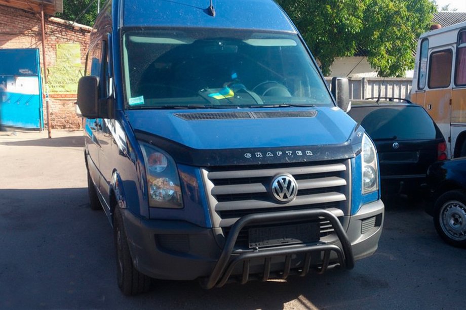 Volkswagen Crafter 2006-2016 рр. Кенгурятник WT002 Black (нерж) Фото 3
