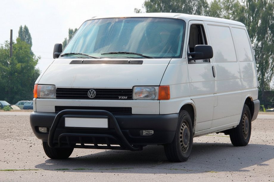 Volkswagen T4 Transporter 1990-2003 рр. Кенгурятник WT002 60мм Black (нерж) Фото 1