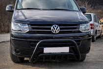 Volkswagen T5 2010-2015 рр. Кенгурятник WT002 Black (нерж) фото 1