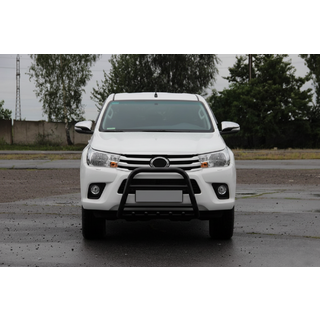 Передній захист QT008 Black (нерж) Toyota Hilux 2015- рр. фото 2