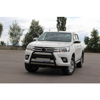 Передній захист WT010 Black (нерж) Toyota Hilux 2015- рр. фото 3