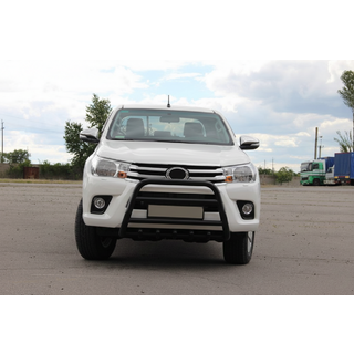 Передній захист WT010 Black (нерж) Toyota Hilux 2015- рр. фото 2