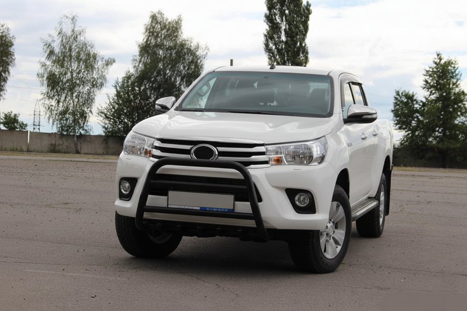 Toyota Hilux 2015- рр. Передній захист WT010 Black (нерж) Фото 3