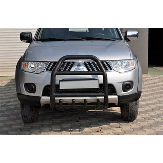 Передній захист QT007 Black (нерж.) Mitsubishi Pajero Sport 2008-2015 рр. фото 3
