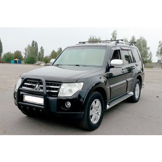 Кенгурятник QT011 Black (нерж.) Mitsubishi Pajero Wagon IV 2006-2021 рр. фото 2