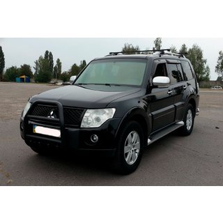 Кенгурятник QT007 Black (нерж.) Mitsubishi Pajero Wagon III 1999-2006 рр. фото 2