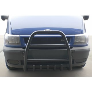 Кенгурятник QT007 Black (2000-2006, нерж.) Ford Transit 2000-2014 рр.