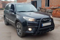 Chery Tiggo 3 2005- рр. Кенгурятник WT009 Black (нерж) фото 2