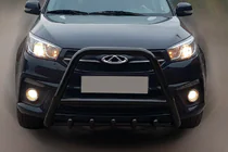 Chery Tiggo 3 2005- рр. Кенгурятник WT009 Black (нерж) фото 1