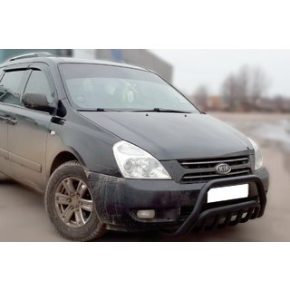 Передня дуга WT002 Black (2006-2013, нерж.) Kia Carnival 2002-2013 рр. фото 2