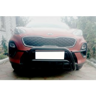 Передня дуга WT002 Black (нерж.) Kia Sportage 2015-2021 рр.