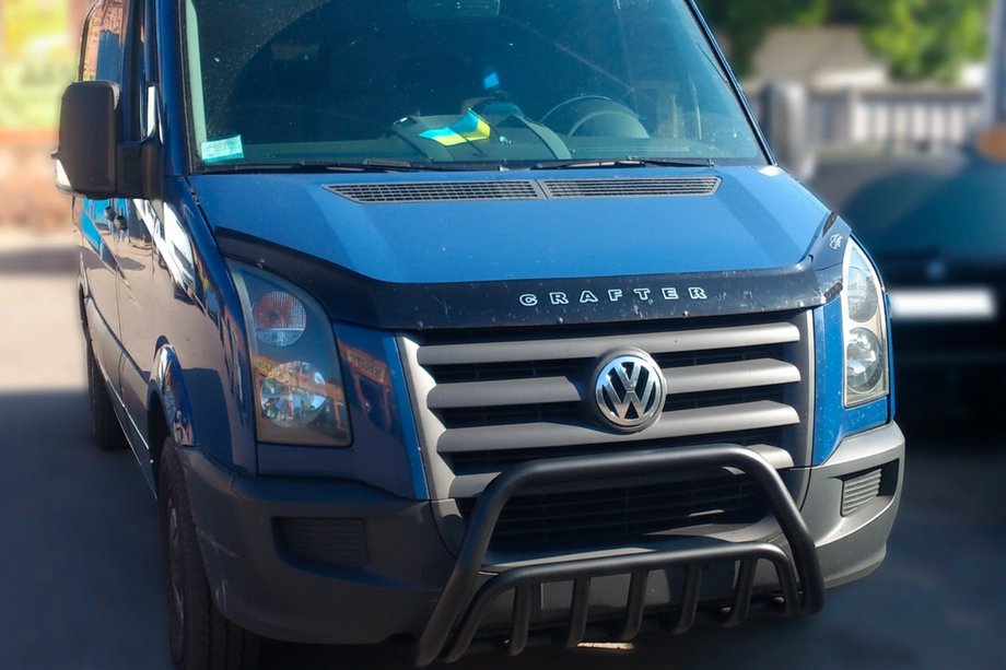 Volkswagen Crafter 2006-2016 рр. Передня дуга WT002 Black (нерж.) Image