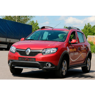 Передня дуга WT007 Black (нерж.) Renault Sandero 2013-2022 рр. фото 2