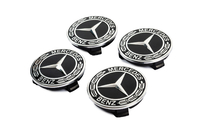 Mercedes Ковпачки на диски 71/75 мм без кільця (4 шт, чорні V5) фото 2