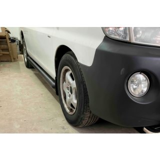 Бічні труби BB002 Black (2 шт., Нерж.) Hyundai H200, H1, Starex 1998-2007 рр. фото 1