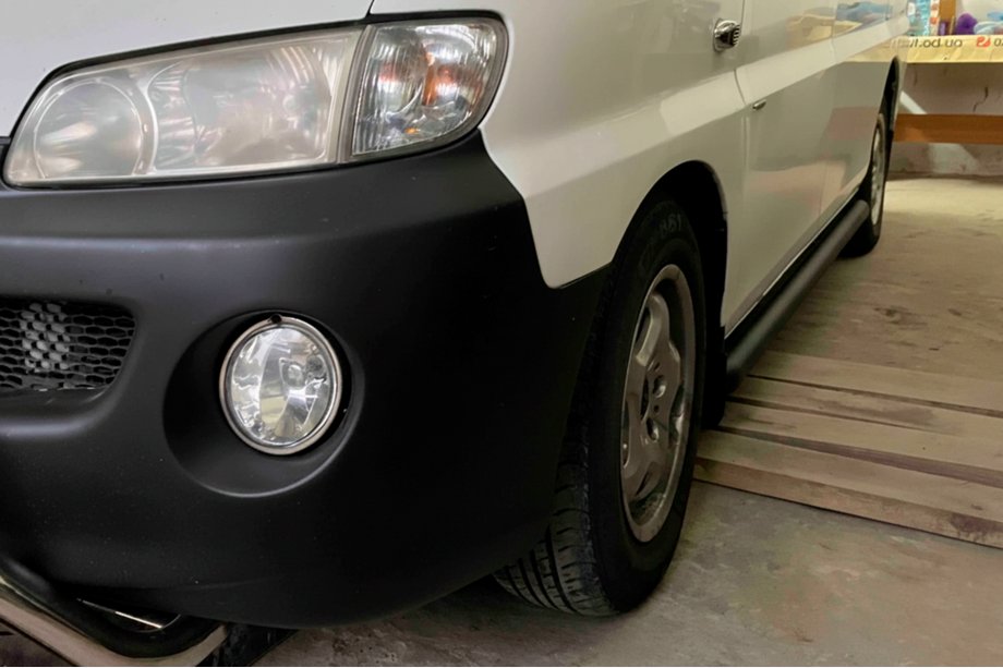 Hyundai H200, H1, Starex 1998-2007 рр. Бічні труби BB002 Black (2 шт., Нерж.) Фото 3