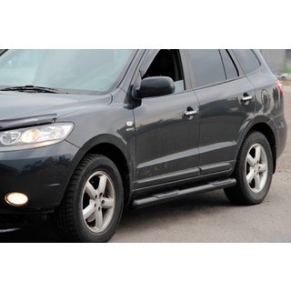 Бічні труби B3 Black (2 шт., нерж.) Hyundai Santa Fe 2 2006-2012 рр. фото 1