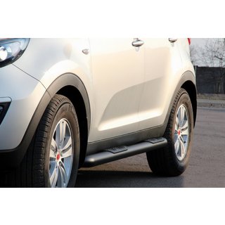 Бічні труби Black (2 шт., нерж.) Kia Sportage 2010-2015 рр. фото 1