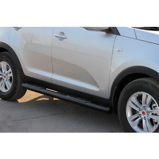Бічні труби Black (2 шт., нерж.) Kia Sportage 2010-2015 рр. фото 2