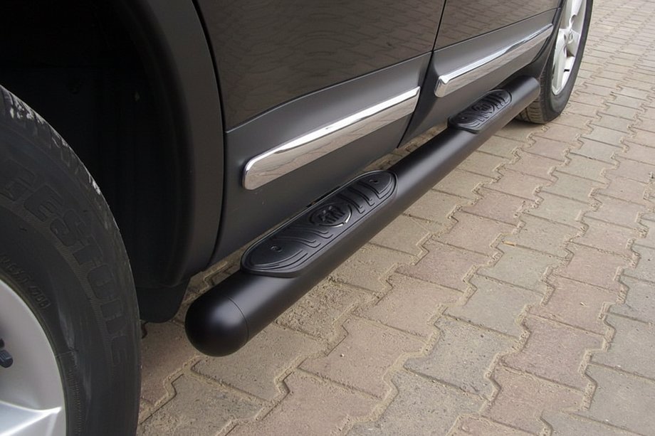 Nissan Qashqai 2010-2014 рр. Бічні труби Black (2 шт., нерж.) Фото 1