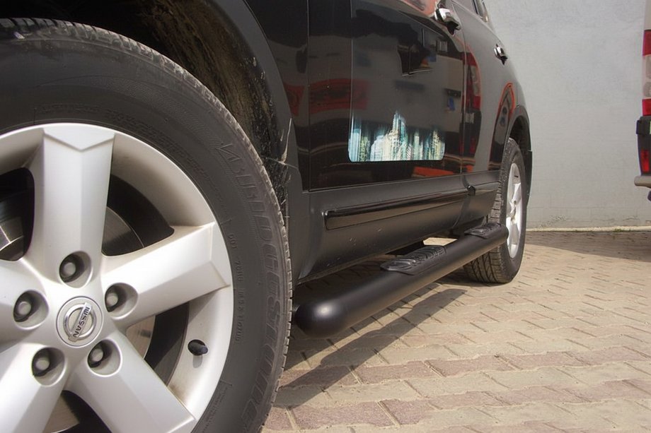 Nissan Qashqai 2010-2014 рр. Бічні труби Black (2 шт., нерж.) Фото 6