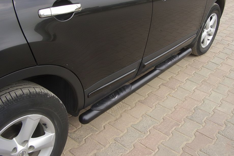 Nissan Qashqai 2010-2014 рр. Бічні труби Black (2 шт., нерж.) Фото 5