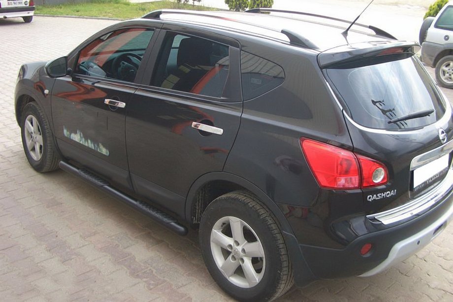 Nissan Qashqai 2010-2014 рр. Бічні труби Black (2 шт., нерж.) Фото 4