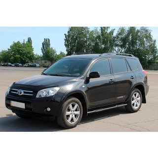 Бічні труби для стандартної бази Black (2 шт, нерж) Toyota Rav 4 2006-2013 рр. фото 3