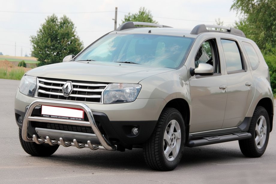 Renault Duster 2008-2017 рр. Бічні труби з вставками Black (2 шт., нерж.) Фото 6
