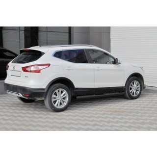 Бічні труби Black (2014-2017, 2 шт., нерж.) Nissan Qashqai 2014-2021 рр. фото 1