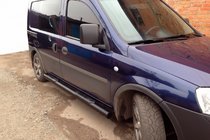 Opel Combo 2002-2012 рр. Бічні труби Black (2 шт., нерж.) фото 2