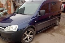 Opel Combo 2002-2012 рр. Бічні труби Black (2 шт., нерж.) фото 1