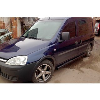 Бічні труби Black (2 шт., нерж.) Opel Combo 2002-2012 рр. фото 1