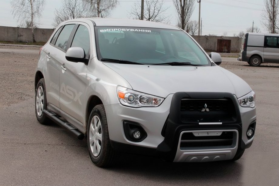 Mitsubishi ASX 2010-2023 рр. Бічні труби BB002 Black (2 шт., нерж.) Фото 2